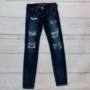 american eagle super stretch ripped jeans